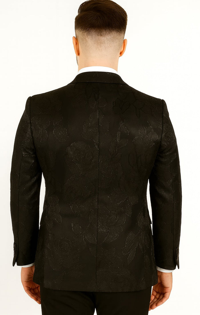 Mens 2 Button Shiny Black Blazer by Alberto Nardoni
