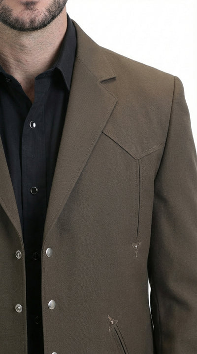 Mens Brown Western Blazer – Cowboy Style Casual Jacket Vintage Western Sport Coat Country Fashion Jacket