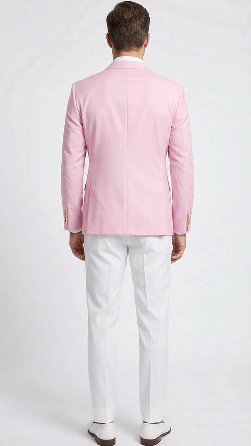 Men’s Light Pink Double Breasted Blazer – Sport Jacket Coat