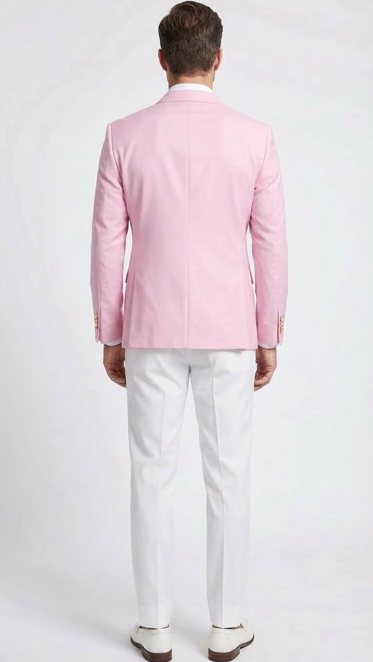 Men’s Light Pink Double Breasted Blazer – Sport Jacket Coat