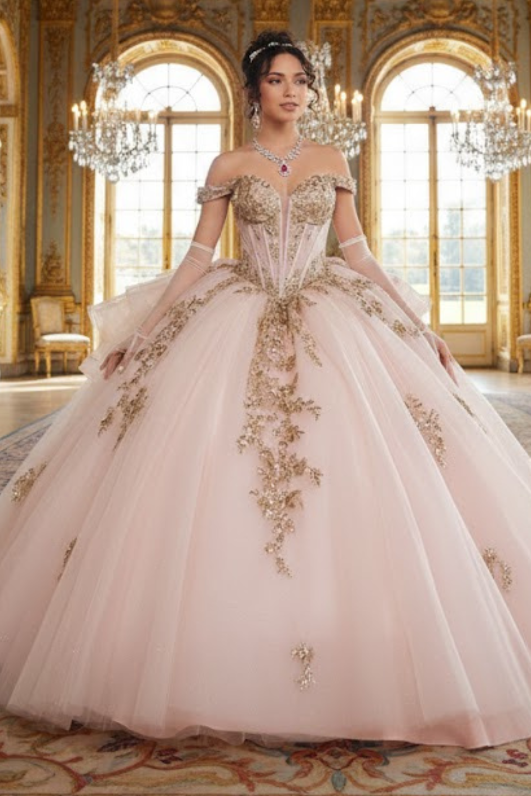 Quinceanera Dress Sweetheart Ruffles Sequin Prom Gown Germoso vestido - Vestidos de 15 años LK272