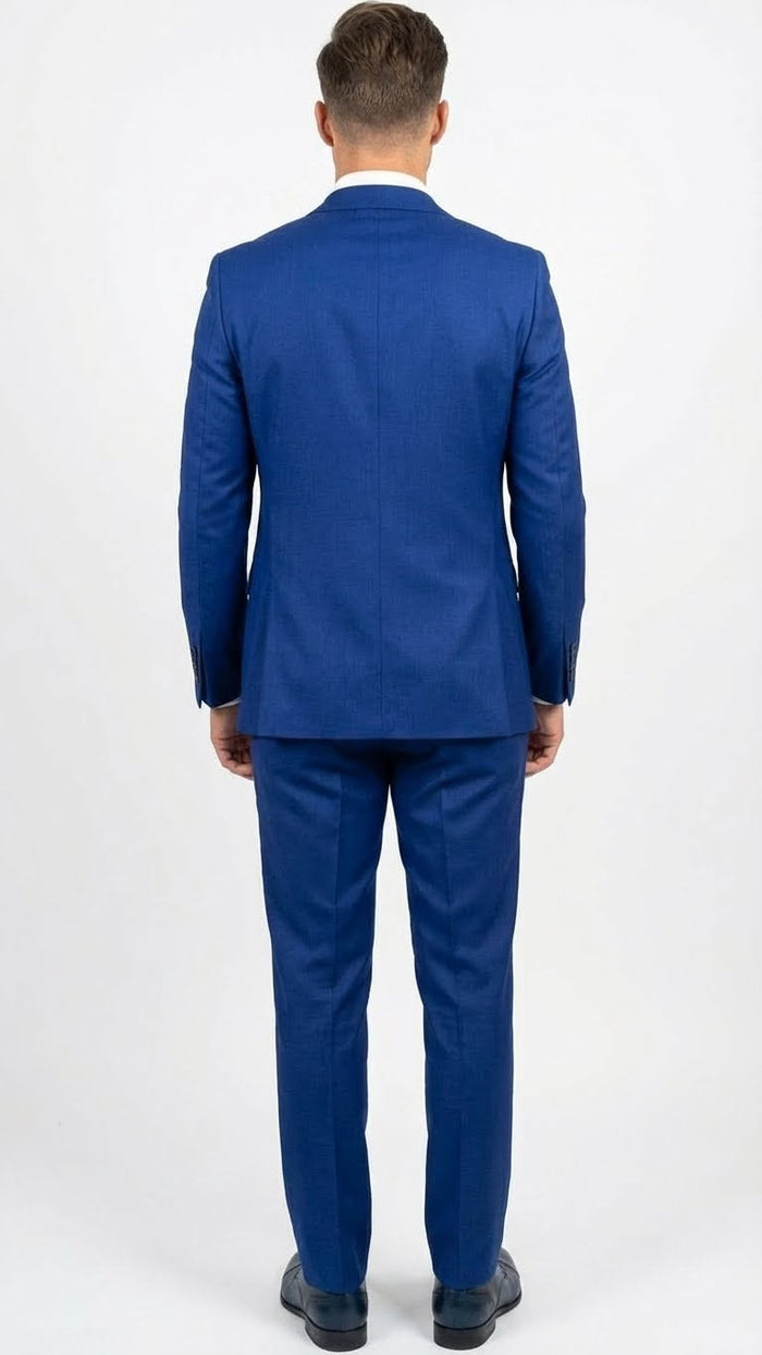 Men’s Royal Blue 3 Piece Suit Set with Vest - Formal Wedding and Party Wear Suit - Saphire Cobalt blue by USA Men's Outlet