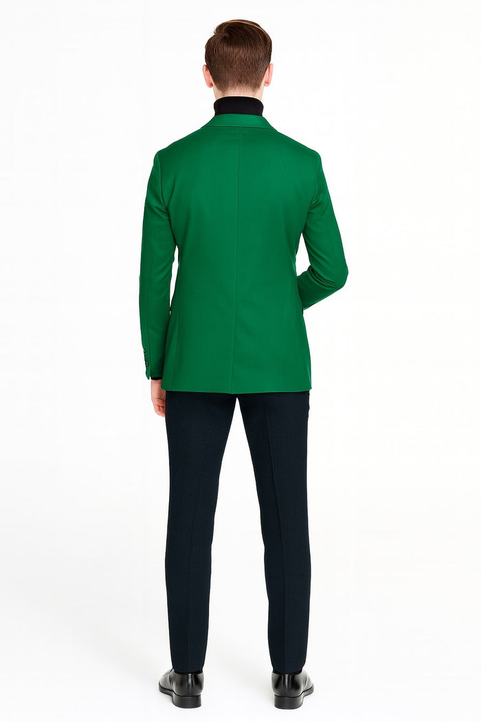 Mens Green Blazer - Stylish Casual and Formal Sport Coat for Parties, Weddings and Events in Emerald Green by USA Men's Outlet