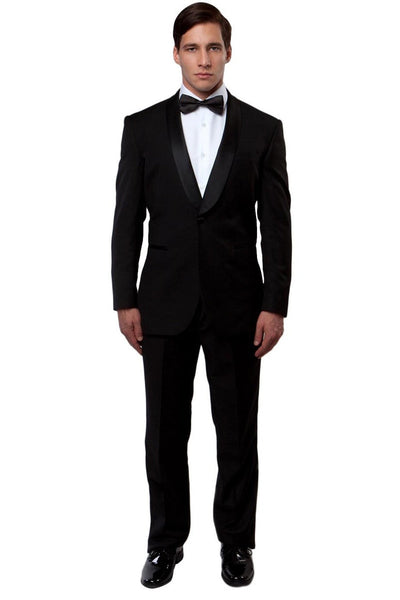 Men's Slim Fit Black Tuxedo with Shawl Lapel