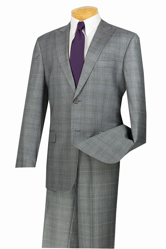 Nola Collection - White Regular Fit 2 Piece Suit Flat Front Pants with 2 Elastic Waistband by Vinci