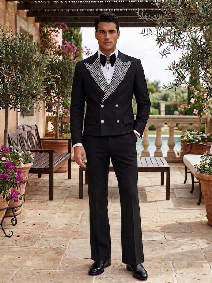 Black Tail Tuxedo - Tailcoat - 1920s Black and Silver
