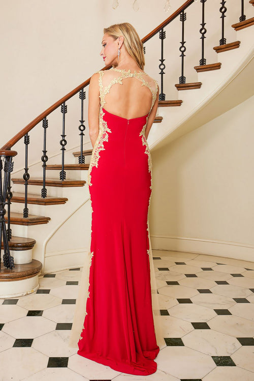 Adora Design 3115 Sleeveless Applique Mermaid Long Formal Gown