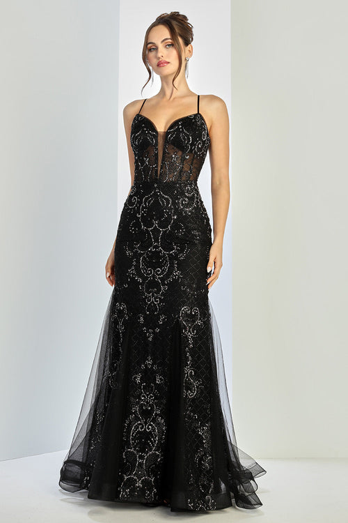 Adora Design 3255 Long Mermaid Beaded Corset Formal Prom Dress