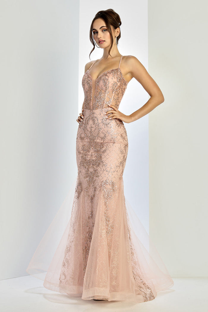 Adora Design 3255 Long Mermaid Beaded Corset Formal Prom Dress