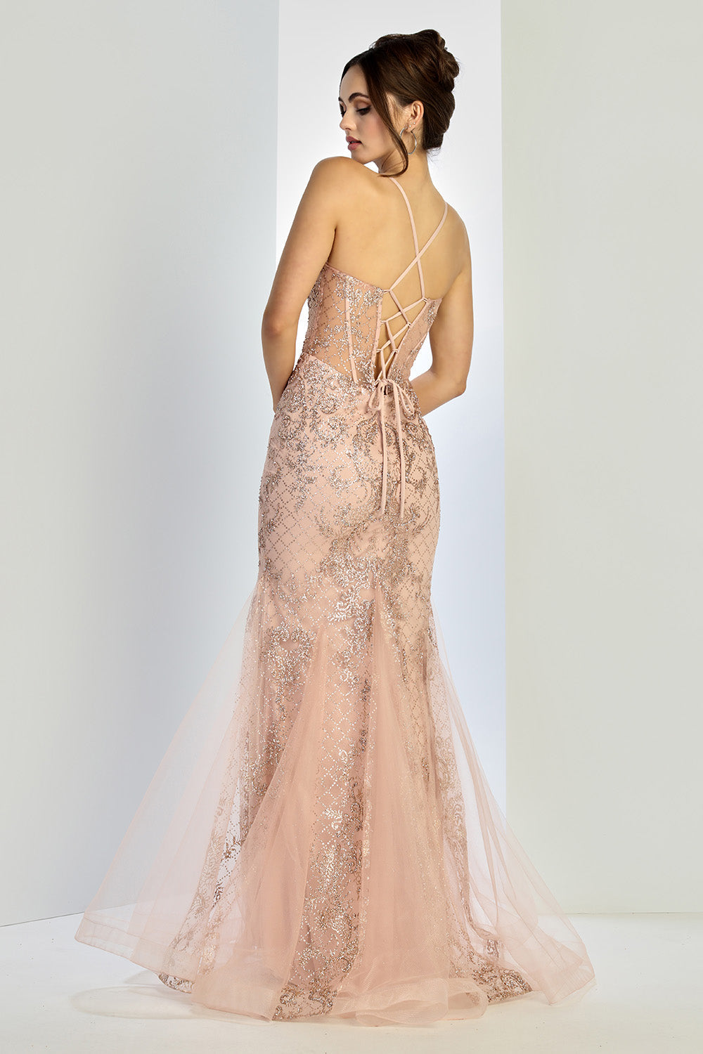 Adora Design 3255 Long Mermaid Beaded Corset Formal Prom Dress