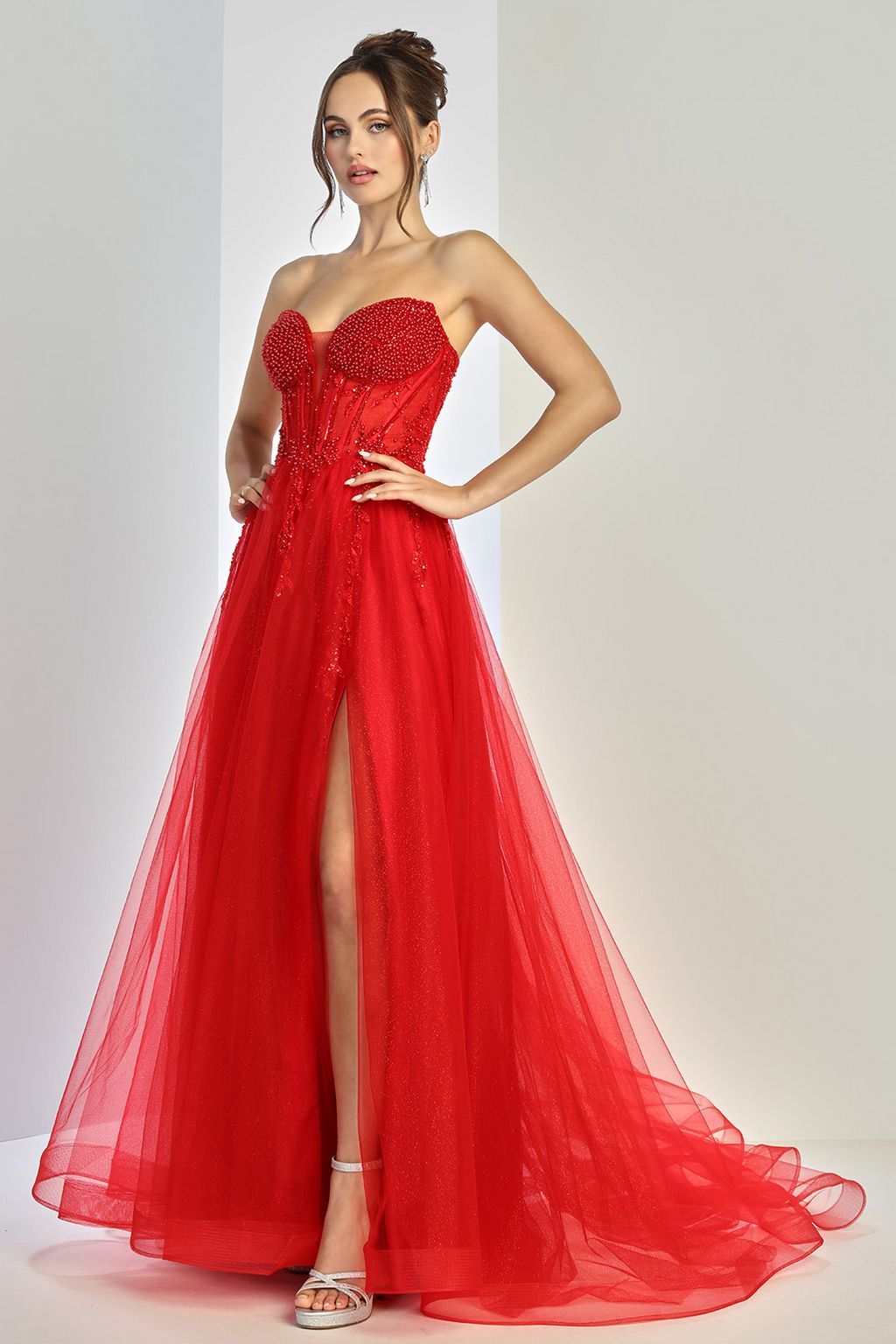 Adora Design 3262 Beaded Corset Strapless Ball Gown Prom Dress