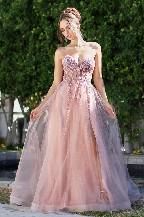 Adora Design 3262 Beaded Corset Strapless Ball Gown Prom Dress