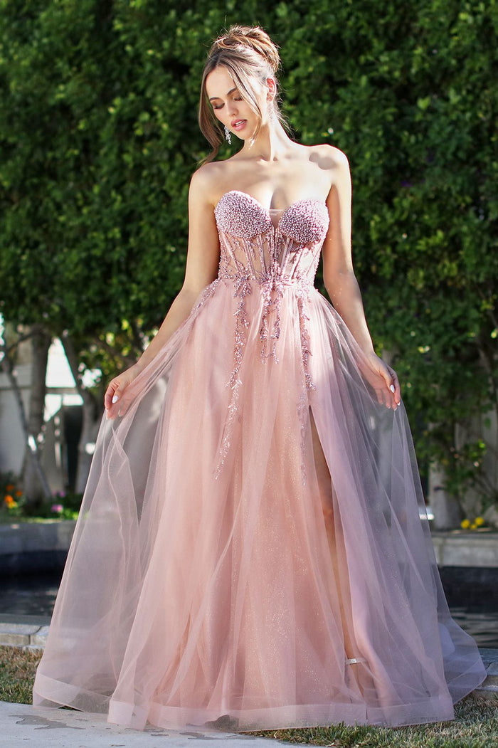 Adora Design 3262 Beaded Corset Strapless Ball Gown Prom Dress