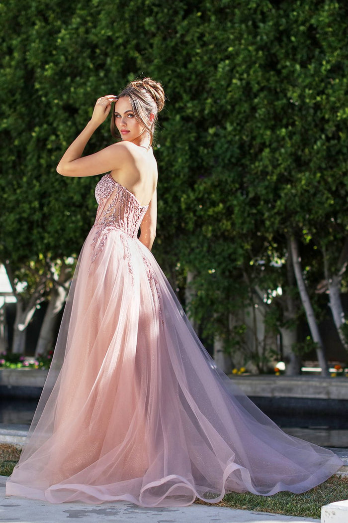 Adora Design 3262 Beaded Corset Strapless Ball Gown Prom Dress