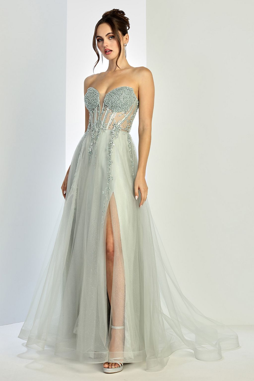 Adora Design 3262 Beaded Corset Strapless Ball Gown Prom Dress