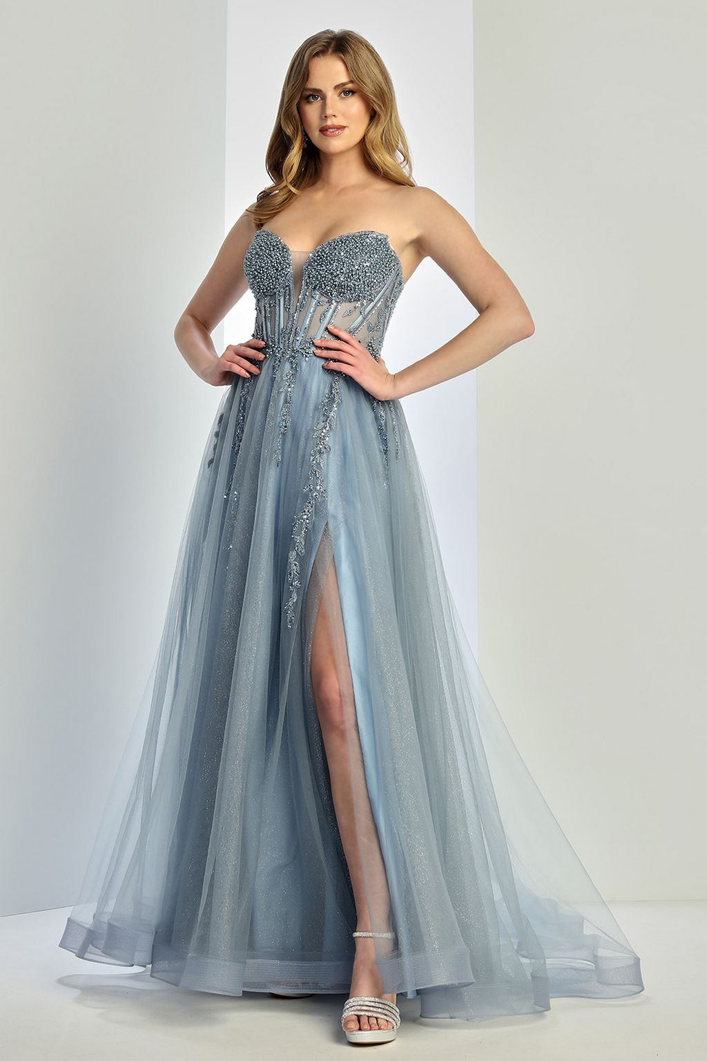 Adora Design 3262 Beaded Corset Strapless Ball Gown Prom Dress