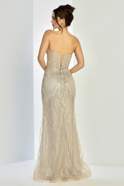 Adora Design 3277 Strapless Beaded Fitted Long Formal Prom Gown