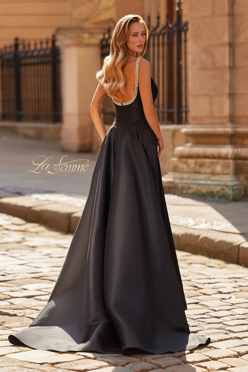 La Femme 33106 Embellished Scoop Neck A-Line Gown