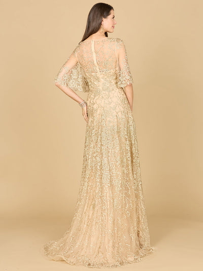 Lara 33277 Cape Sleeve Embroidered Mother of the Bride Dress