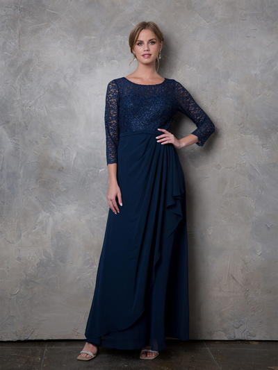 Eva Fashion 3446 3/4 Sleeve Mother of the Bride Dress Lace Ankle Length Formal Gown