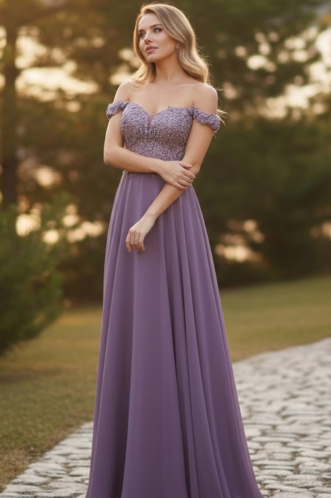 May Queen MQ1602 Off Shoulder Corset Flowy Prom Gown
