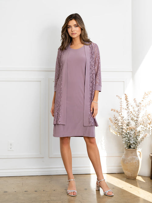 Eva USA 3505 Polished Two-Piece Layered Look Structured Midweight Dress