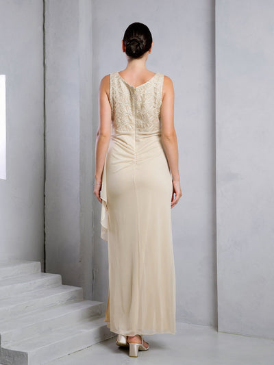 Eva USA EV3517 Long Overlay Bolero Woven Dress for Special Events