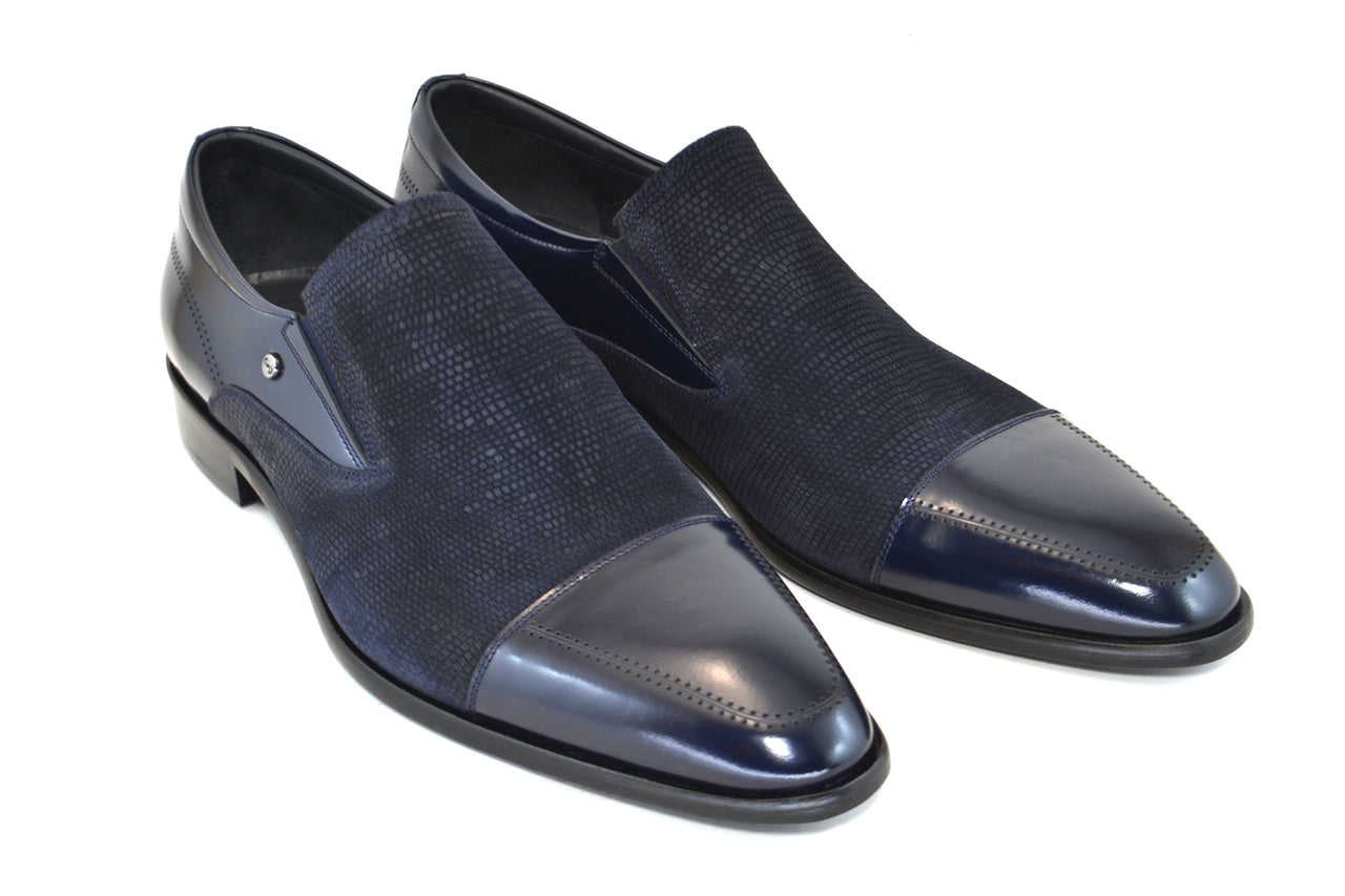 C140-3519-Navy suede+Calf