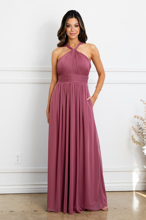 Eva USA EV3520 Refined A-Line Silhouette Light Formal Dress