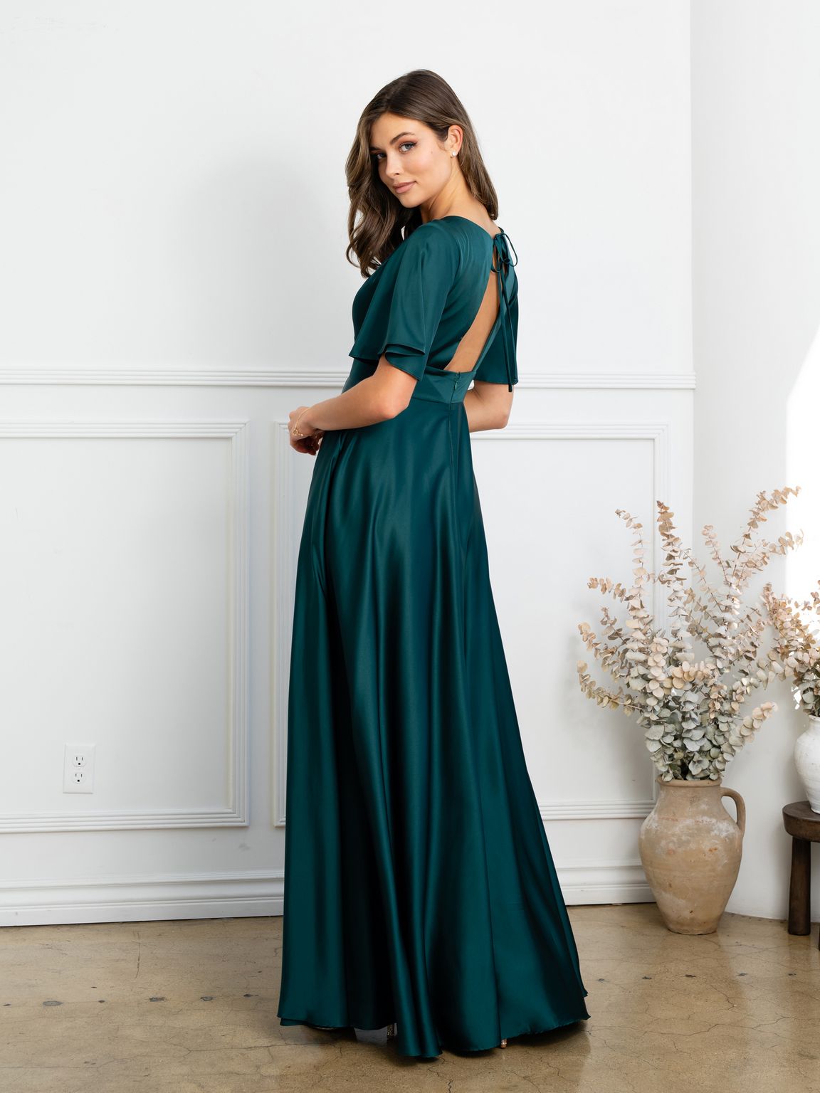Eva USA EV3523 Sleek Tailored A-Line Long Dress with Seam Detailing