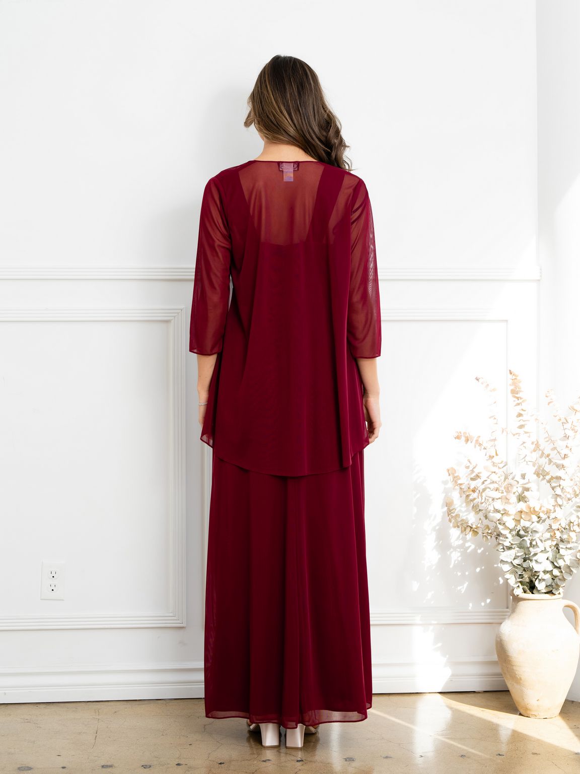 Eva USA EV3527 Two Piece Beaded Evening Set with Tailored Detailing Dress