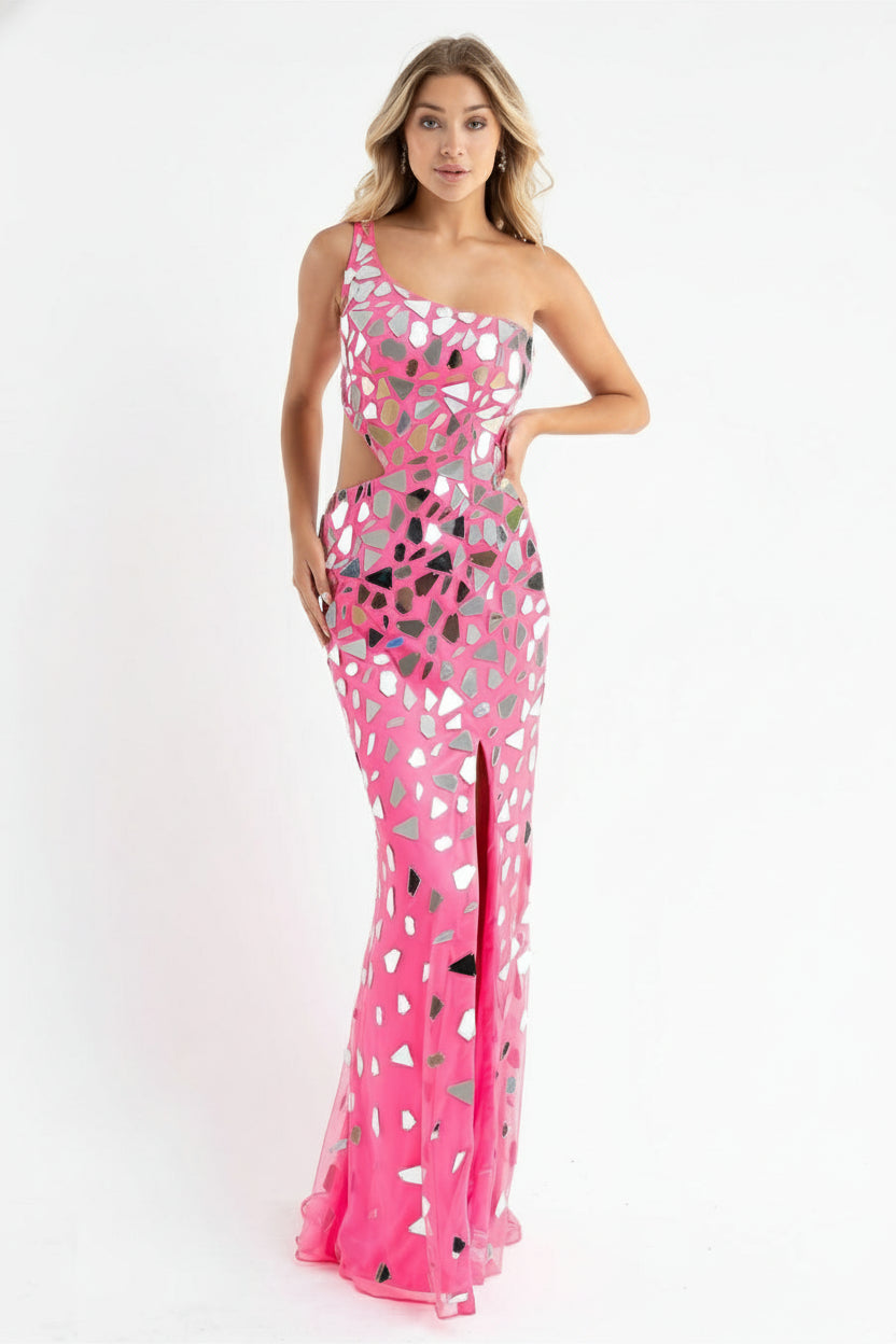 Primavera Couture 3623 - Beaded Sequin Lace-Up Back Fitted Evening Gown