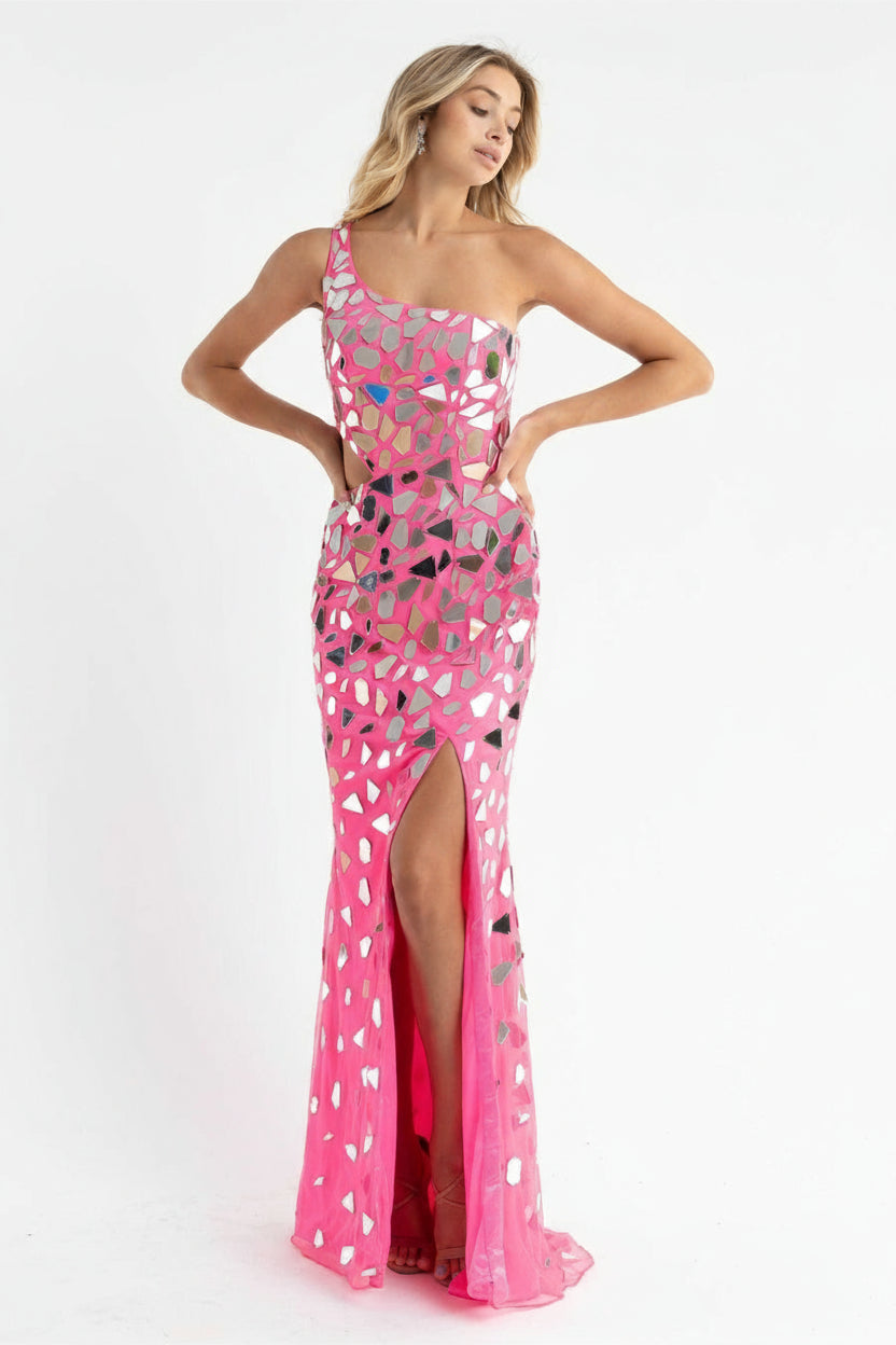 Primavera Couture 3623 - Beaded Sequin Lace-Up Back Fitted Evening Gown
