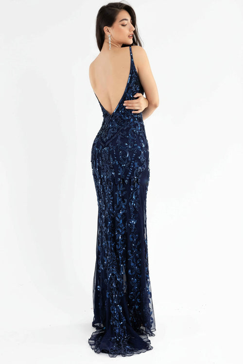 Primavera Couture 3749 - Beaded Sequin Fitted Prom Dress