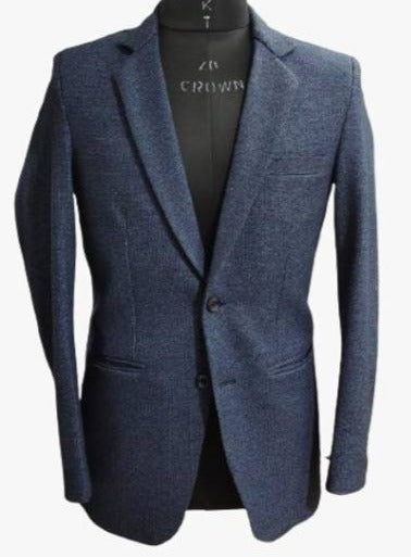 Denim Blazer - Cotton Fabric Blue Jean Sport Coat by mensusain