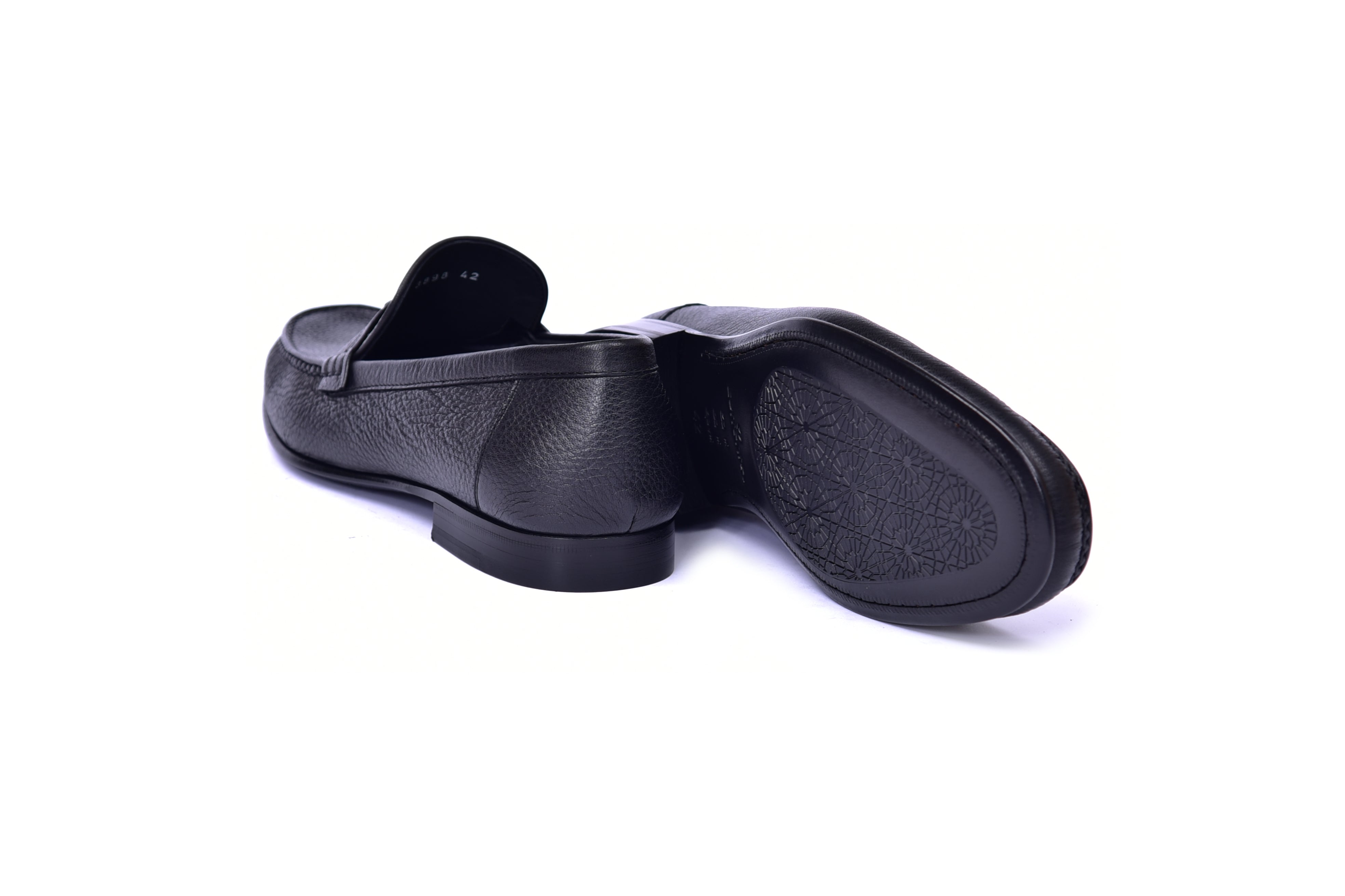 C0014059-3898 Hand-sewn deer skin  Loafer Black