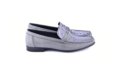 C0014051-3898Ost- Genuine Ostrich- Grey