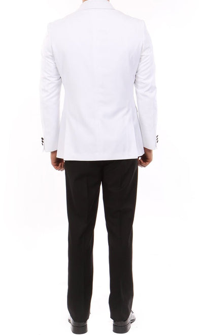 (38R, 40S) Slim fit Double Breasted White Tuxedo