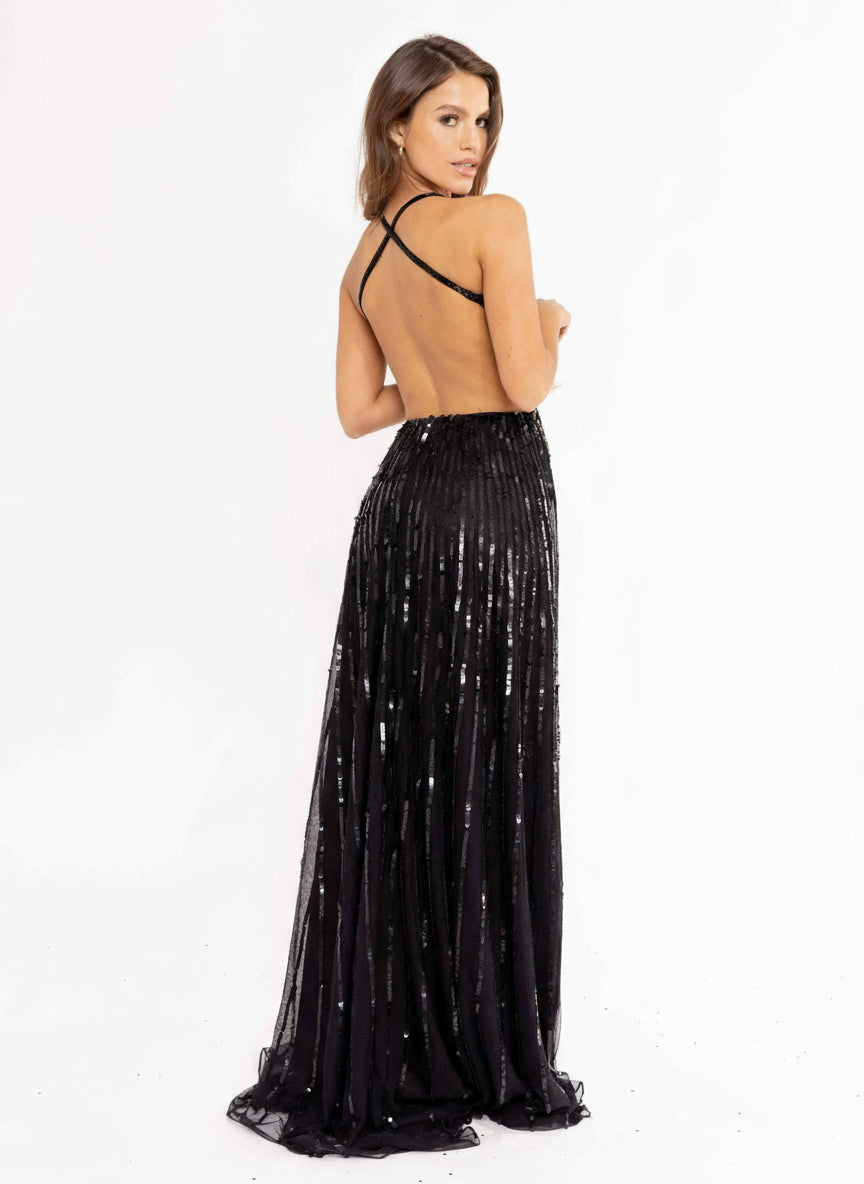 Primavera Couture 3957 - Sequin Beaded Evening Gown