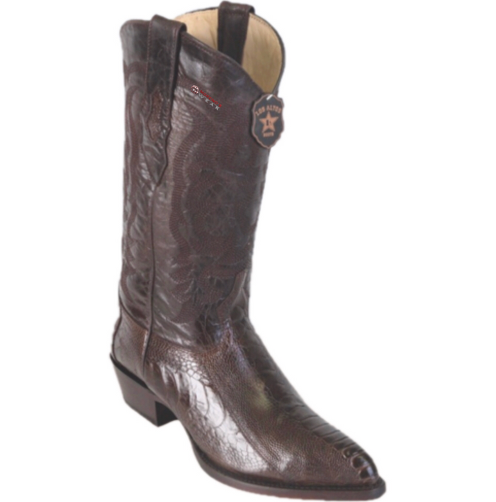 Men’s Los Altos Ostrich Leg Boots J Toe (Natural/Brown)