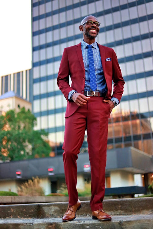 Men's Summer Linen Suit in Baby Blue by Tazio Suits