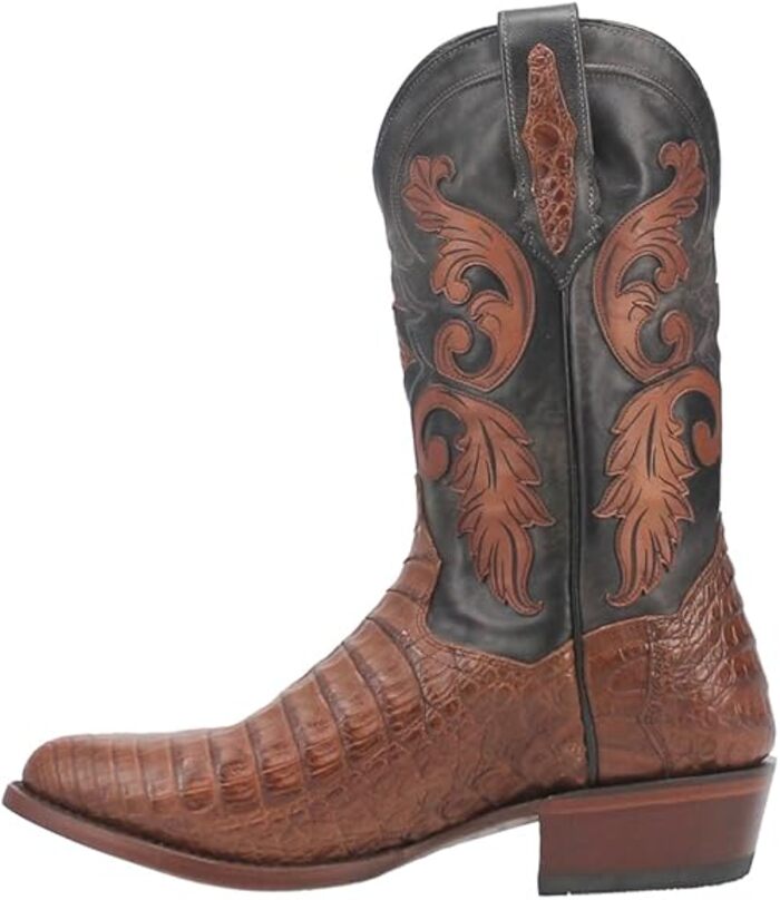 Dan Post Men's Socrates Genuine Caiman Belly Round Toe Boots - Bay Apache by Dan Post Boots