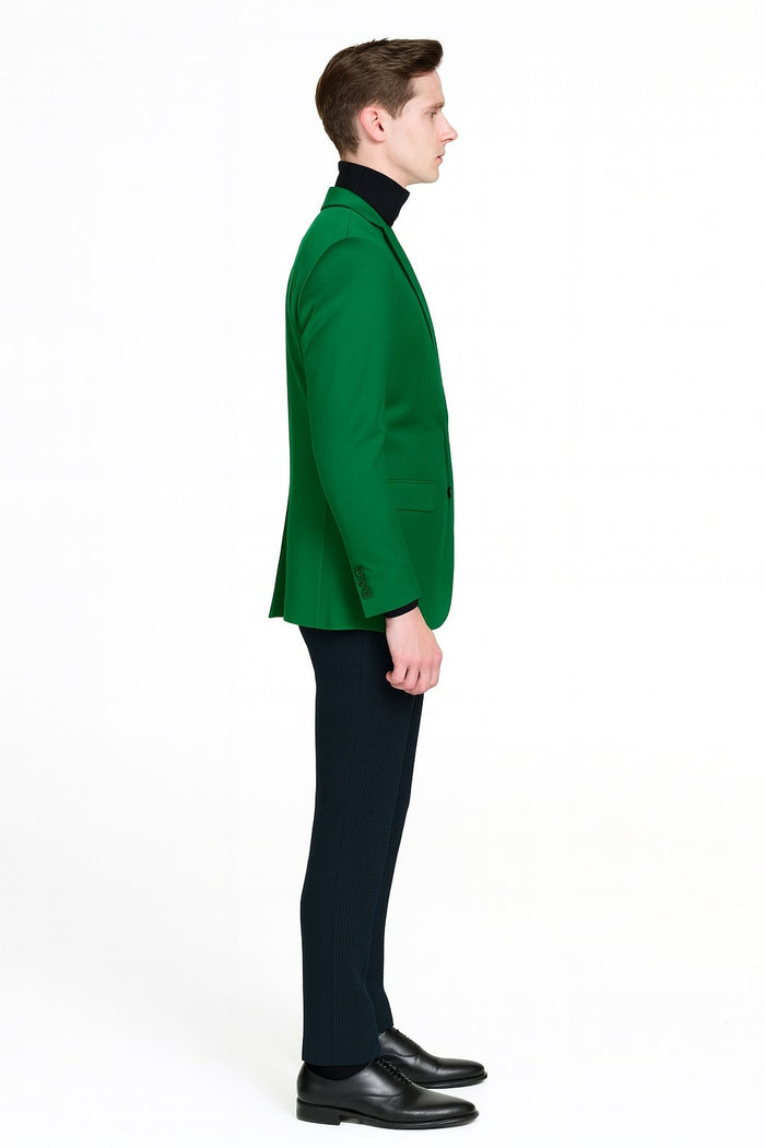 Mens Green Blazer - Stylish Casual and Formal Sport Coat for Parties, Weddings and Events in Emerald Green by USA Men's Outlet