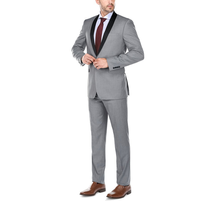 Renoir 202-2 Men's Slim Fit 2-Piece Shawl Lapel Slim Fit Tuxedo