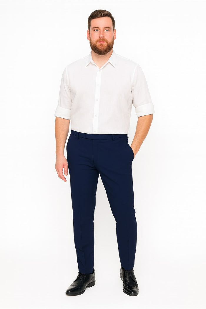 Men’s White Linen Button Down Shirt - Long Sleeve Roll-Up Casual Dress Shirt by USA Men's Outlet