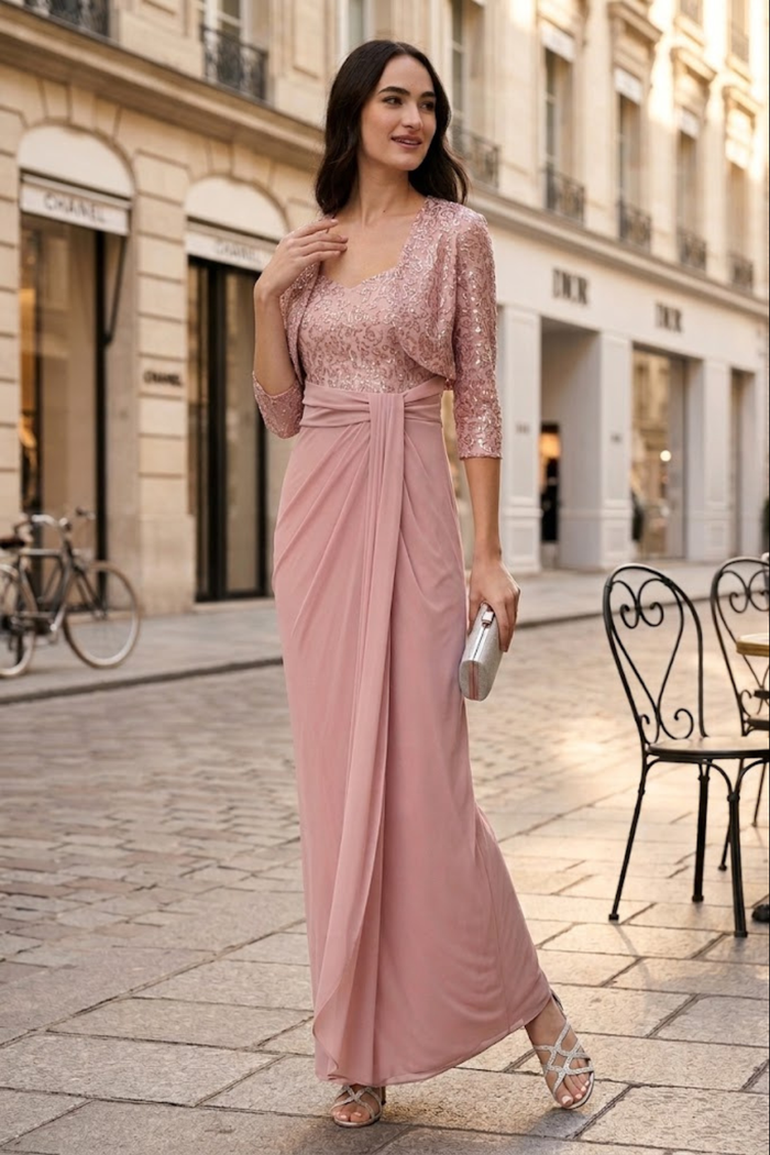 Eva USA 3406 Mother of the Bride Sweetheart 2 Pc Chiffon Bolero Dress
