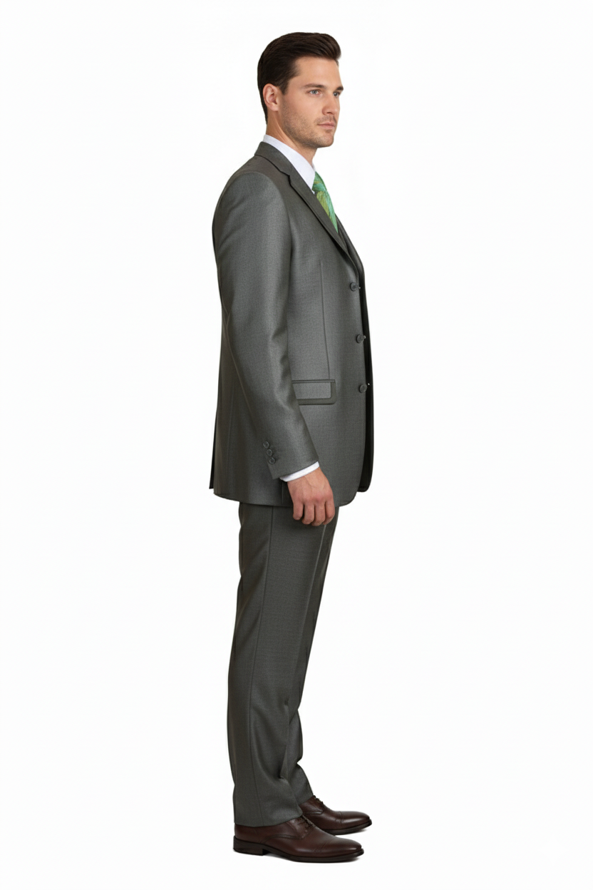 Men’s Olive Green 3-Piece Suit - Classic Fit with Vest and Tie Pleated Pants Three Buttons by Usamensoutlet