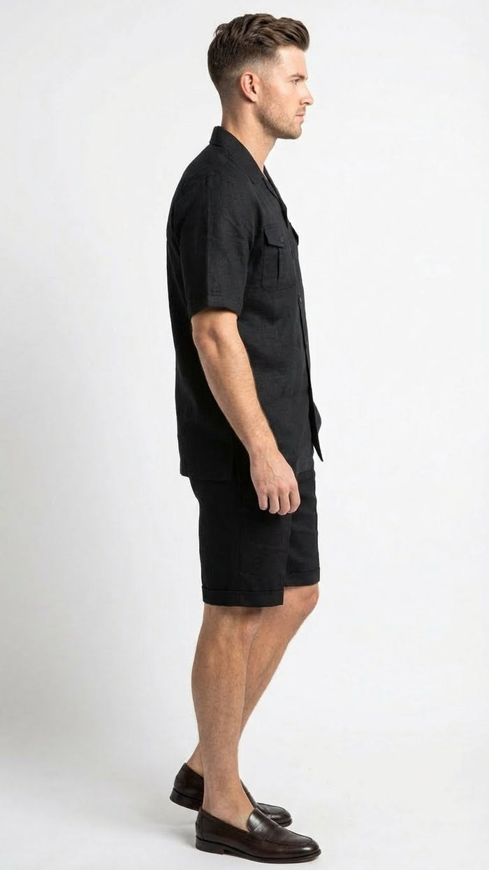 Men’s Black Walking Suit with Short - Classic Leisure and Casual Outfit USA Men's Outlet