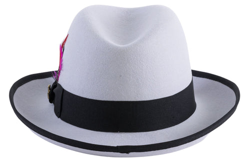 Grey & Black 100 % Wool Australian Fur Godfather Hat by Ferrecci