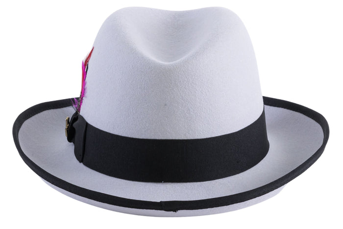 Grey & Black 100 % Wool Australian Fur Godfather Hat by Ferrecci